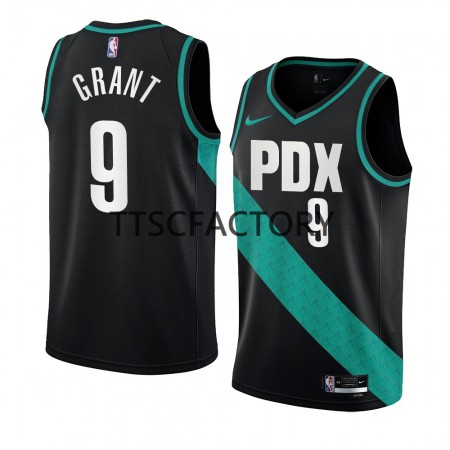 Camiseta Hombre Portland Trail Blazers Jerami Grant 9 Nike 2022-23 City Edition Negro Swingman